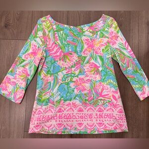 Lilly Pulitzer Boat Neck T Shirt Size Small